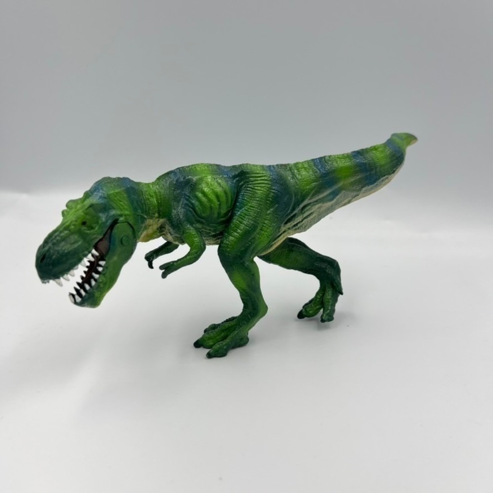 T-Rex Dinosaur Toy Figure Green Movable Jaw‎ Kids Toy Jurassic Style
